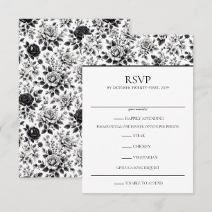 Vintage Glam Floral RSVP Card