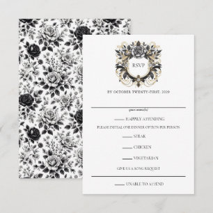 Vintage Glam Floral RSVP Card