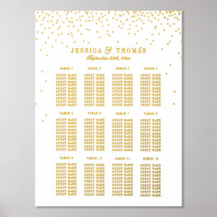 Vintage Glam Gold Confetti Wedding Seating Chart