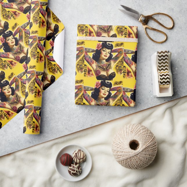 Vintage Glam Pin-up Wrapping Paper (Crafts)