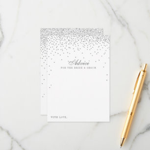 Vintage Glam Silver Confetti Wedding Collection Advice Card
