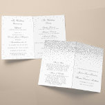 Vintage Glam Silver Confetti Wedding Programs<br><div class="desc">Vintage Glam Silver Confetti Wedding Program Templates.</div>
