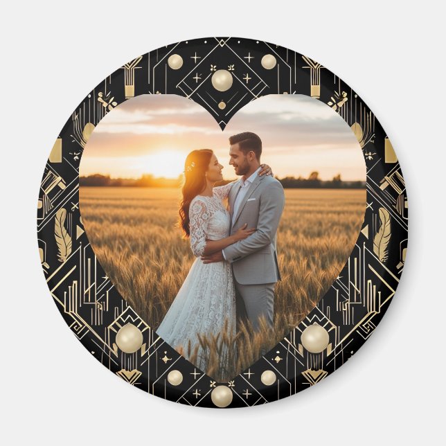 Vintage Glamor Art Déco Mariage Magnet (Devant)