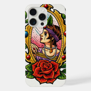 Vintage Glamour – 1920s Woman in Mirror Frame iPhone 15 Pro Max Case