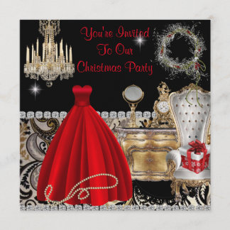 VINTAGE GLAMOUR CHRISTMAS INVITATIONS
