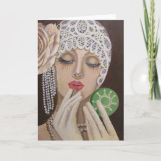 Vintage Glamour Gal/ Note Card