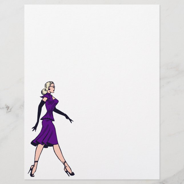 Vintage Glamour Girl, Retro Blonde Secretary Flyer (Front)