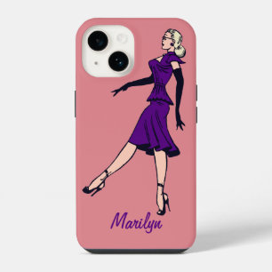 Vintage Glamour Girl, Retro Blonde Secretary iPhone 14 Case