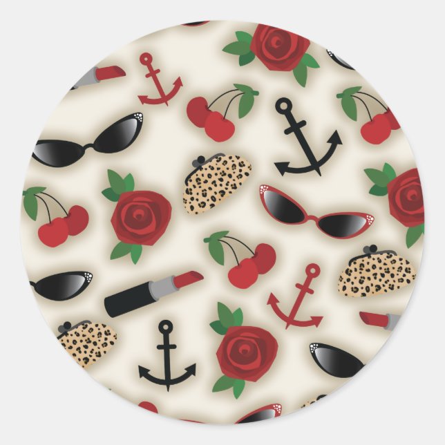 Vintage Glamour Inspired Envelope Seal Sticker (Front)