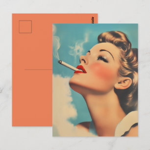 Vintage Glamour Smoking Ad Postcard