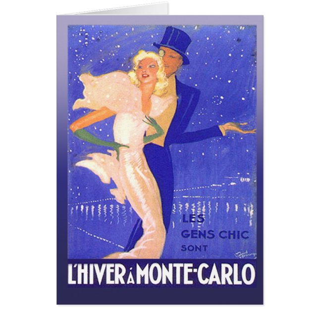 Vintage Glamourous Black Tie Couple in Monte Carlo (Front)