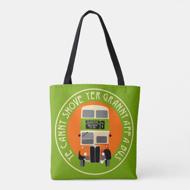 Vintage Glasgow Double-decker bus tote bag (Back)