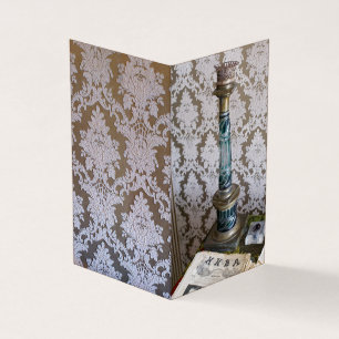 Vintage glass candleholder business card