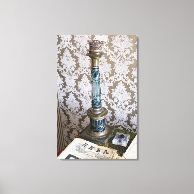 Vintage glass candleholder canvas print (Front)