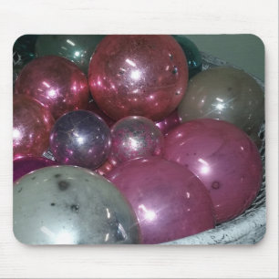 Vintage Glass Christmas Ornaments Still Life Mouse Pad