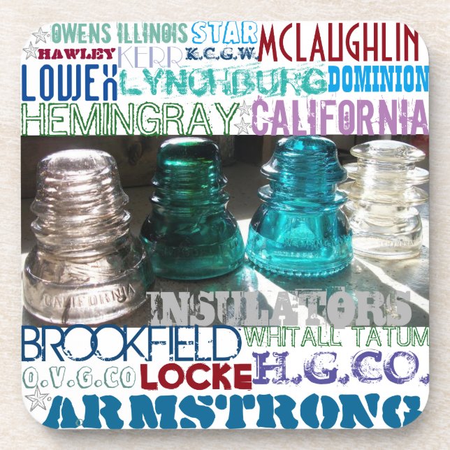 Vintage Glass Insulator Coaster (Front)