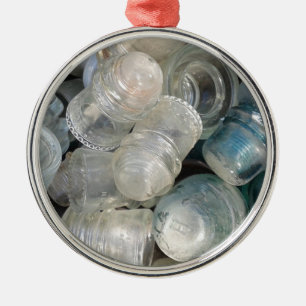 Vintage Glass Insulators Metal Ornament
