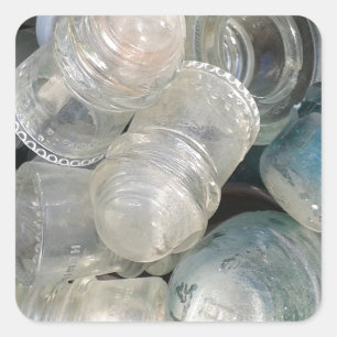 Vintage Glass Insulators Square Sticker