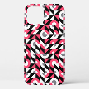 Vintage Glitch: Geometric Abstract Pattern iPhone 12 Case