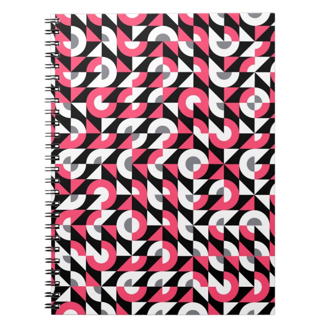 Vintage Glitch: Geometric Abstract Pattern Notebook (Front)