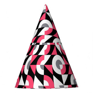 Vintage Glitch: Geometric Abstract Pattern Party Hat