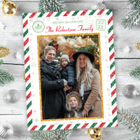 Vintage Glitter Family Photos Airmail Christmas