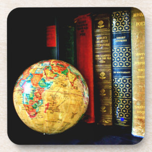 Vintage Globe and Books Coaster