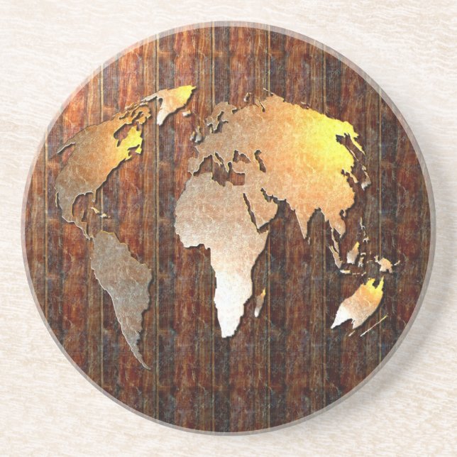 Vintage Globe Coaster (Front)