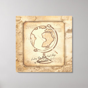 Vintage Globe. Geography & History Teacher Gift Canvas Print