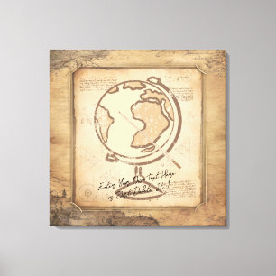 Vintage Globe. Geography & History Teacher Gift Canvas Print