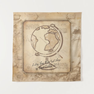 Vintage Globe. Geography & History Teacher Gift Tapestry