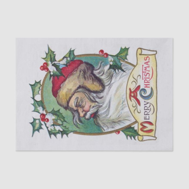 Vintage Gnome Christmas Decoupage Tissue Paper (Front)