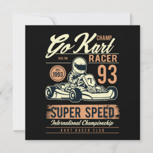 Vintage Go Kart Racing carte d'invitation d'annive