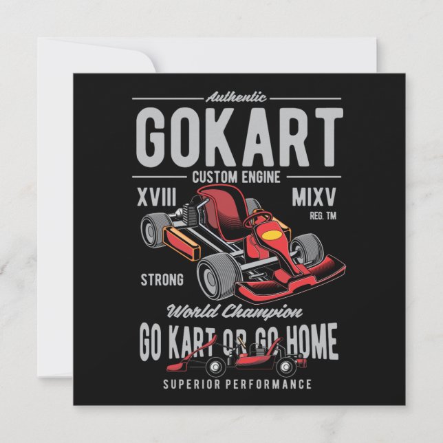 Vintage Go-Kart Racing Logo Card (Front)