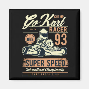 Vintage Go Kart Racing  Magnet