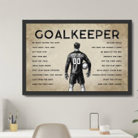 Vintage Goalkeeper Soccer Motivational Wall Art