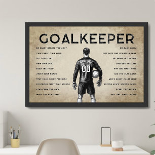Vintage Goalkeeper Soccer Motivational Wall Art