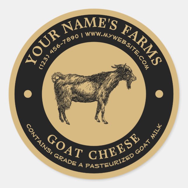 Vintage Goat Cheese Label Template (Front)