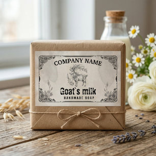 Vintage Goat’s Milk Soap Label- Watercolor Rustic Sticker