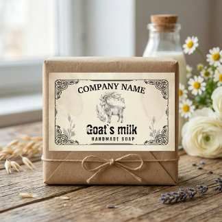 Vintage Goat’s Milk Soap Label- Watercolor Rustic  Sticker