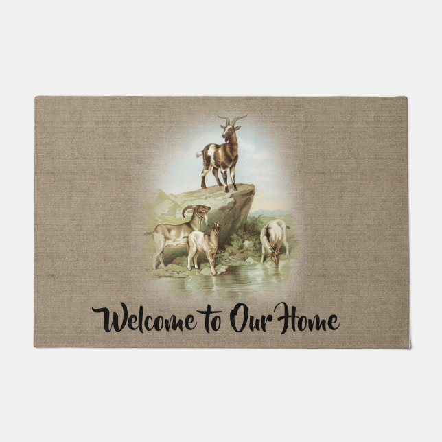 Vintage Goats  - Country Farm and Pets Doormat (Front)
