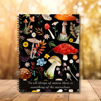 Vintage Goblincore Woodland Mushroom Forest Notebook