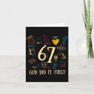 Vintage God Did It First 67 Six Seven Meme Christi Card
