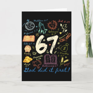 Vintage God Did It First 67 Six Seven Meme Christi Card