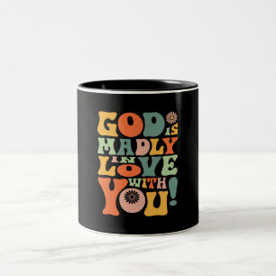 Vintage God's Love Inspirational Quote  Two-Tone Coffee Mug
