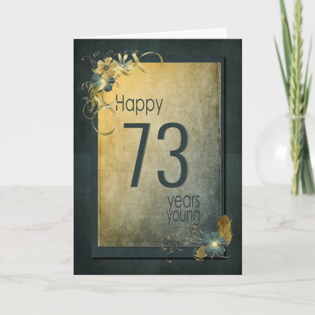 Vintage Gold 73rd Birthday Card (Front)
