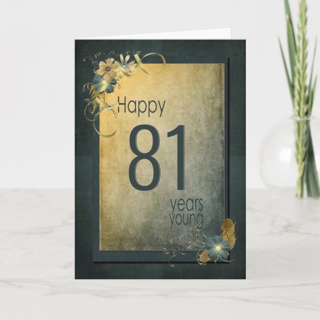 Vintage Gold 81st Birthday Card (Front)