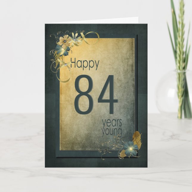 Vintage Gold 84th Birthday Card (Front)