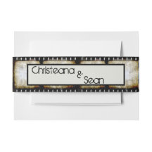 Vintage Gold and Black Film Strip Watercolor