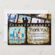 Vintage Gold and Black Film Strip Watercolor